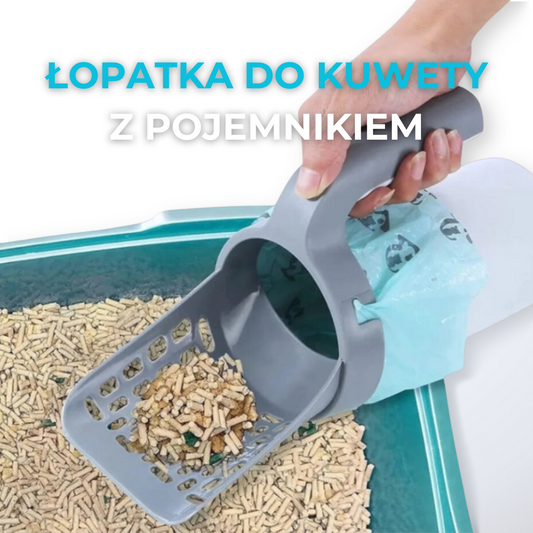 ŁOPATKA DO KUWETY Z POJEMNIKIEM